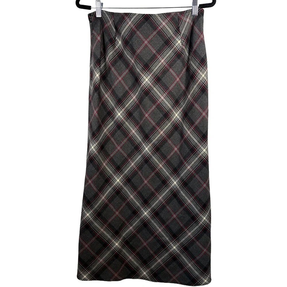 Jones New York Sport Plaid Wool Maxi Skirt | Classic Tartan | Size 12 - Picture 2 of 8